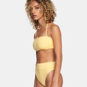 RVCA Solid High-Rise Cheeky Bikini Bottom